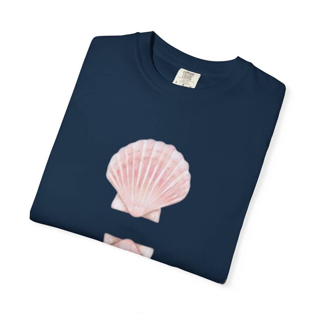 Seashell Mirror Graphic T-Shirt — Pink Shell Beach Tee
