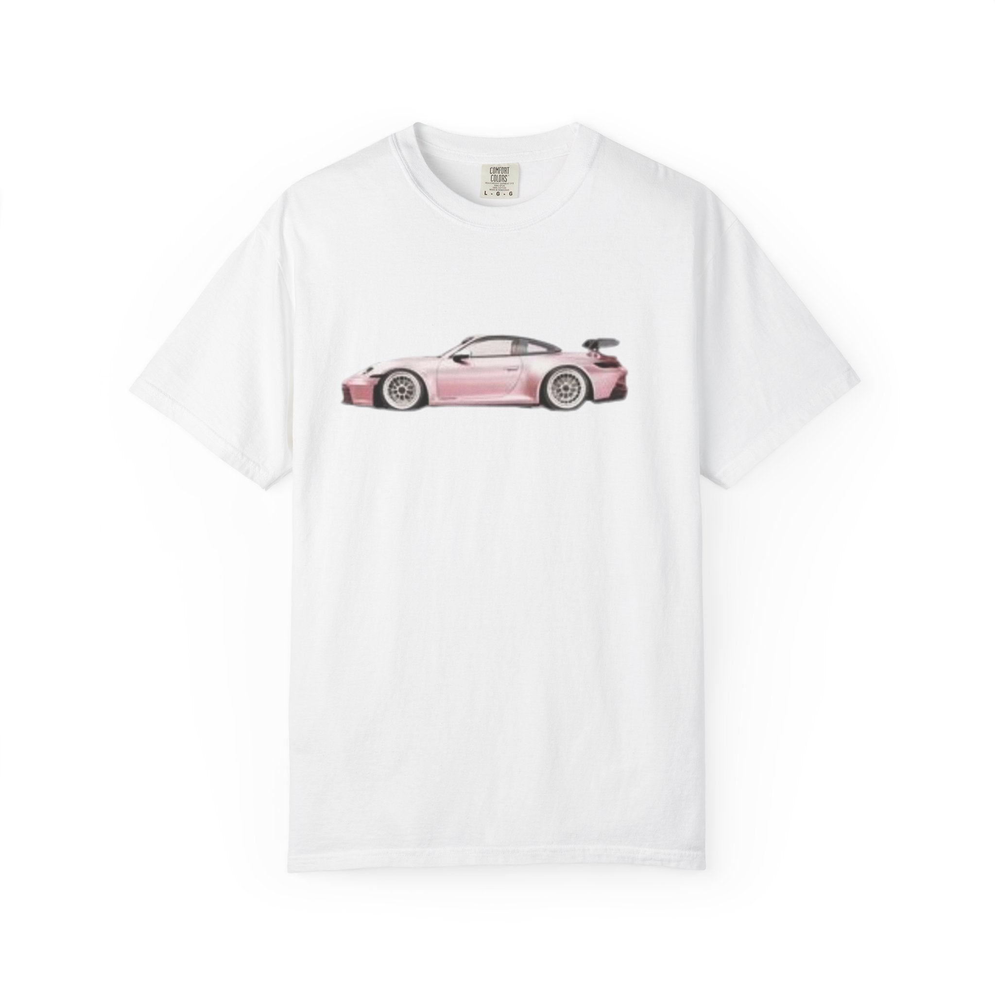 Pink Sports Car T-Shirt — Retro Racer Graphic Tee