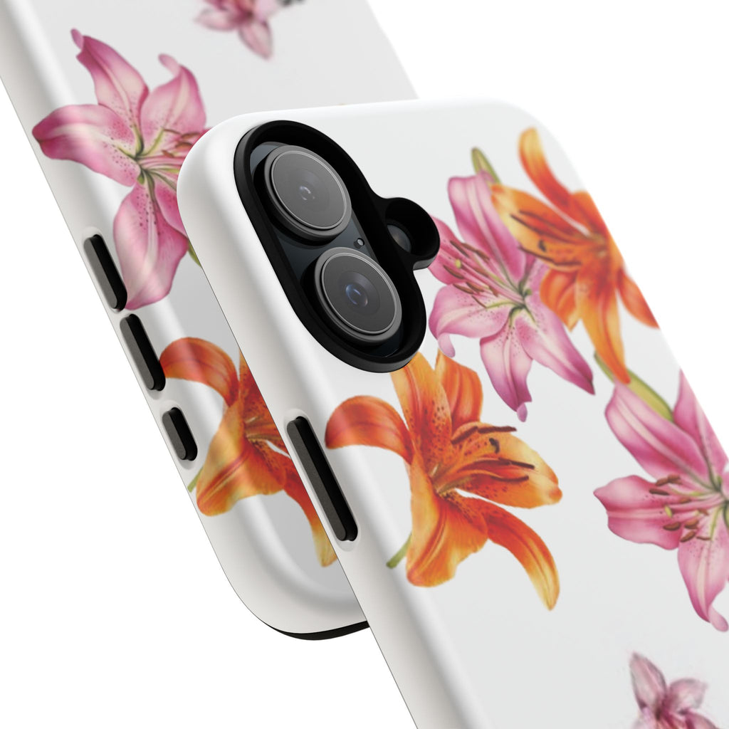 Floral Leopard Phone Case — Pink Lily Animal Print Protective Cover
